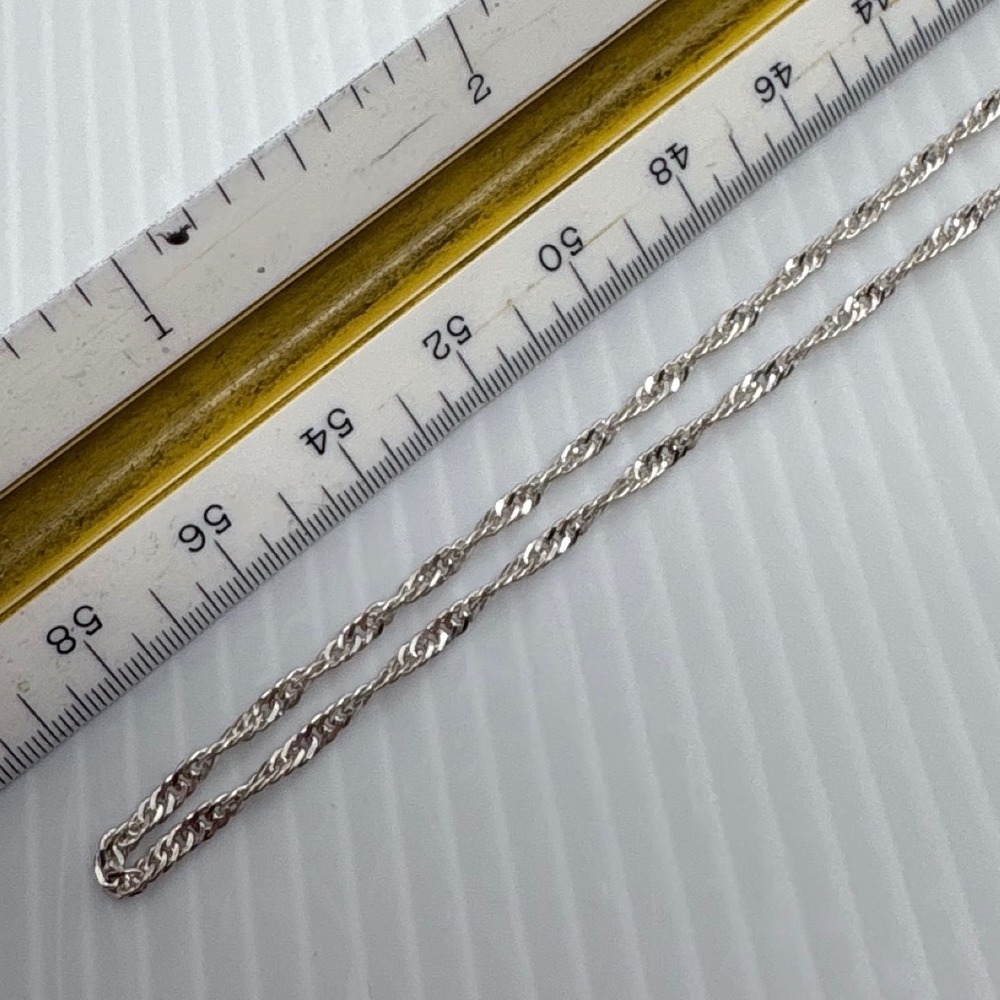 925 Sterling Silver Singapore Twisted Chain Necklace 22 Inch Made in Italy - Picture 5 of 12